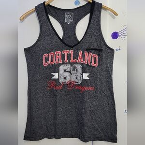 Women's Gray Cortland 68 Red Dragons Active Racerback Tank Top Size Medium